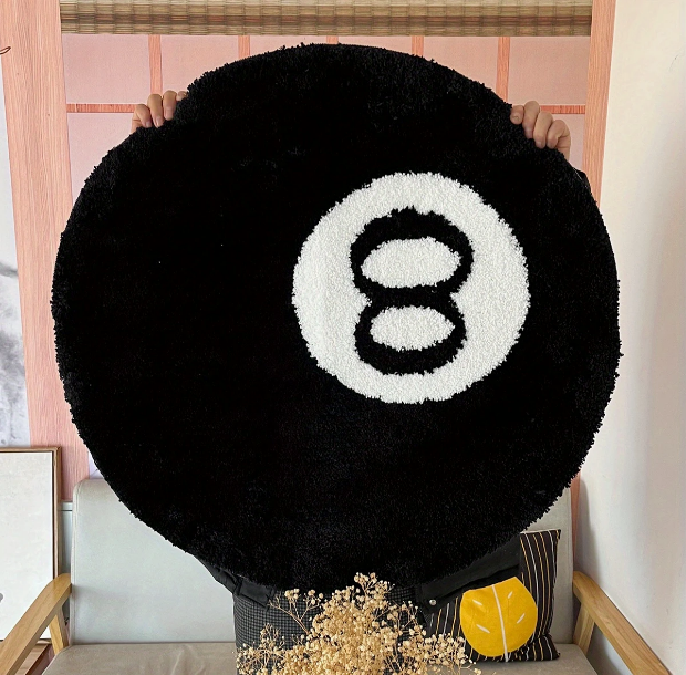 Black 8 Ball Rug