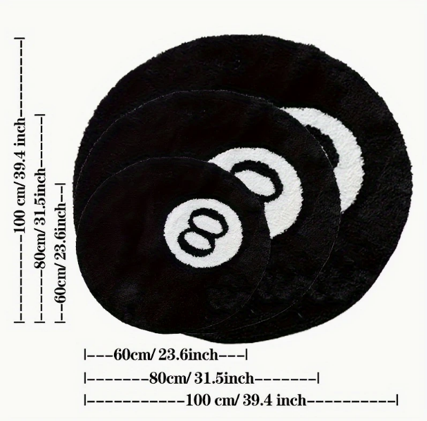 Black 8 Ball Rug
