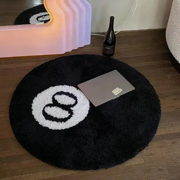 Black 8 Ball Rug