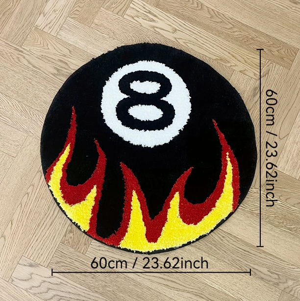 Fiery 8-Ball Rug
