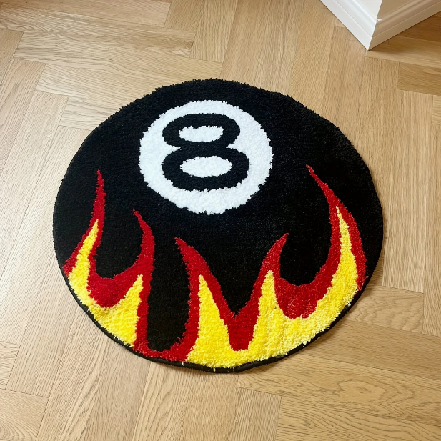 Fiery 8-Ball Rug