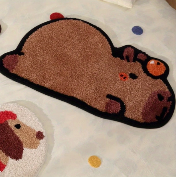 Cute Brown Capybara Rug
