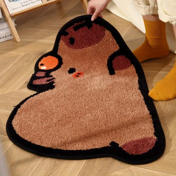 Cute Brown Capybara Rug