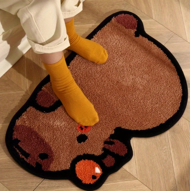 Cute Brown Capybara Rug