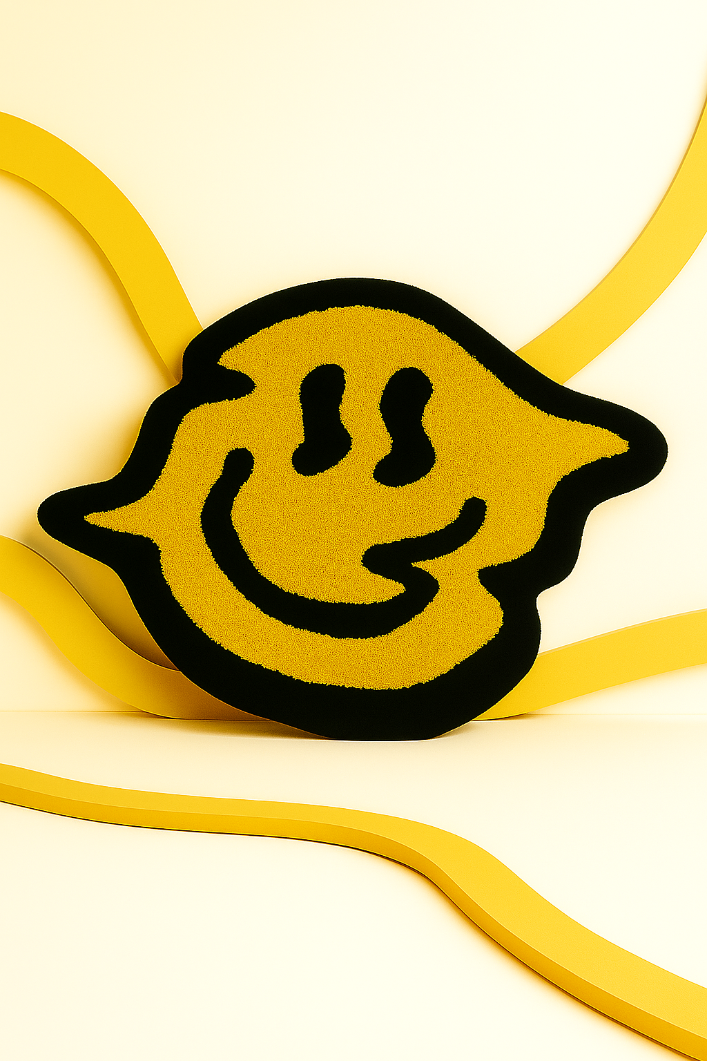 Distorted Smiley Face Rug