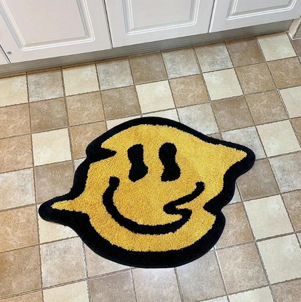 Distorted Smiley Face Rug