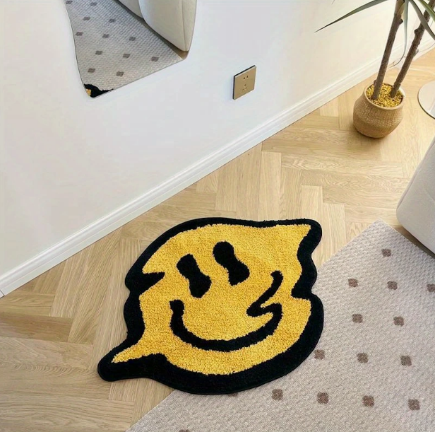 Distorted Smiley Face Rug