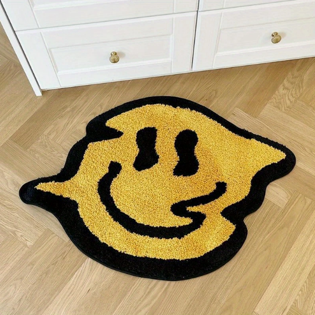 Distorted Smiley Face Rug