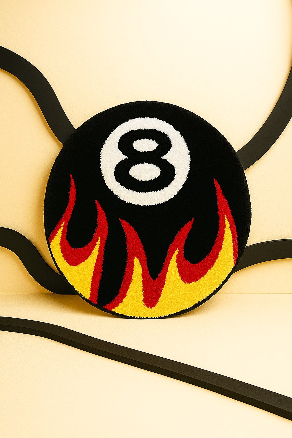 Fiery 8-Ball Rug