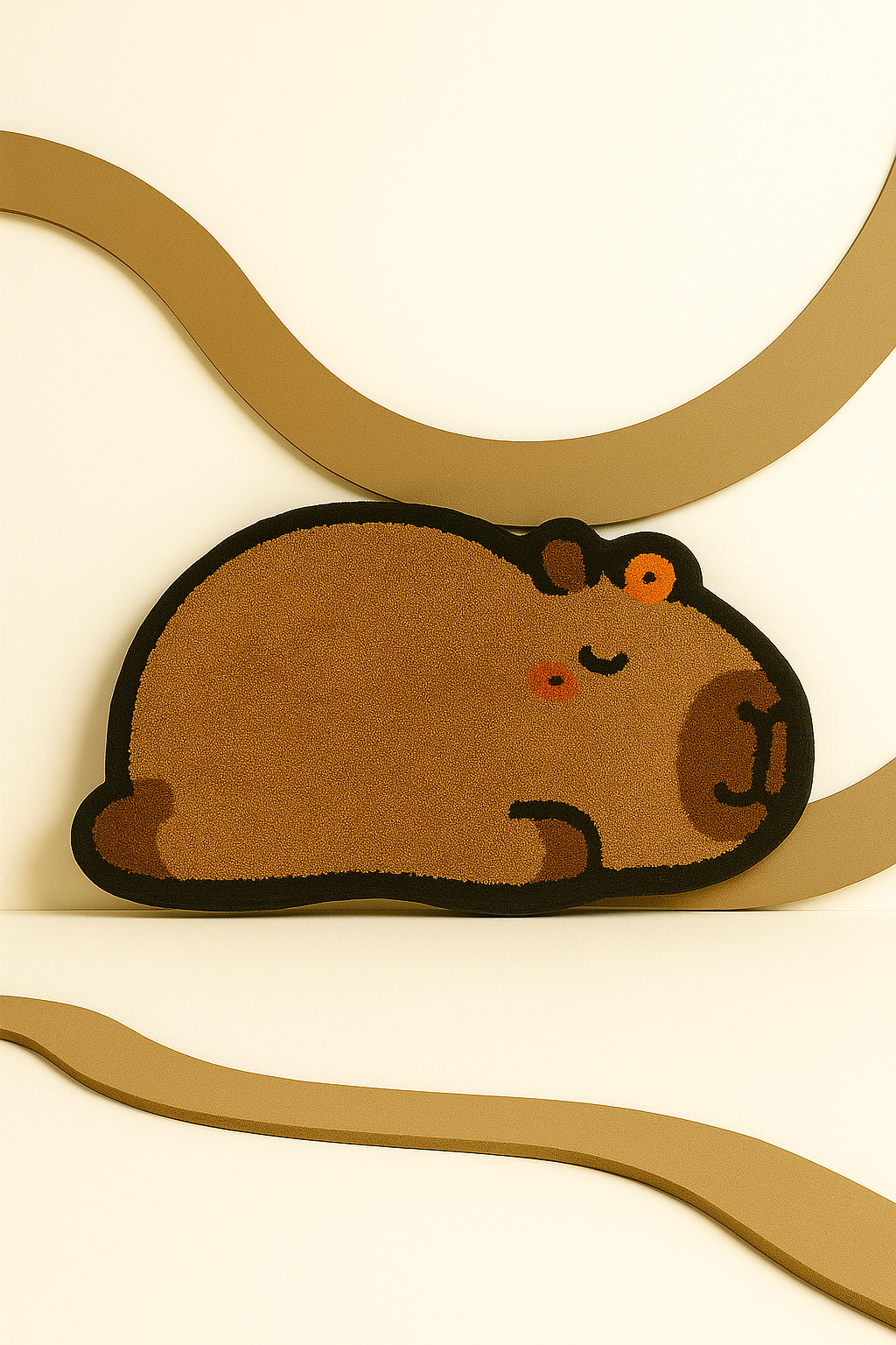 Cute Brown Capybara Rug