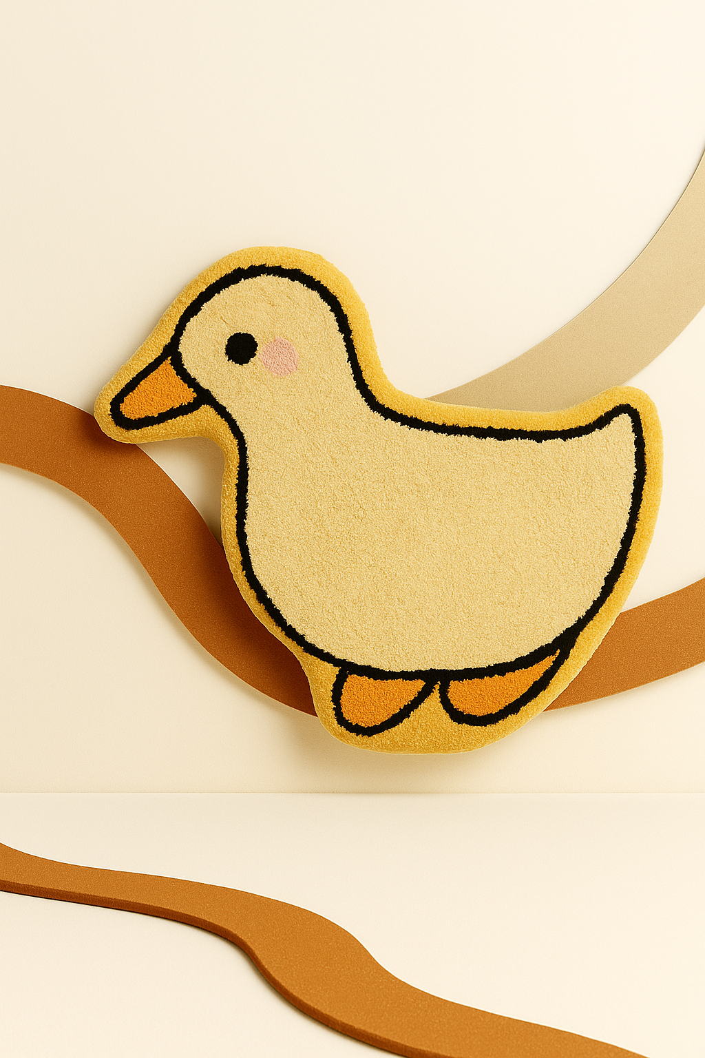 Picture of the duck rug on a creative back drop