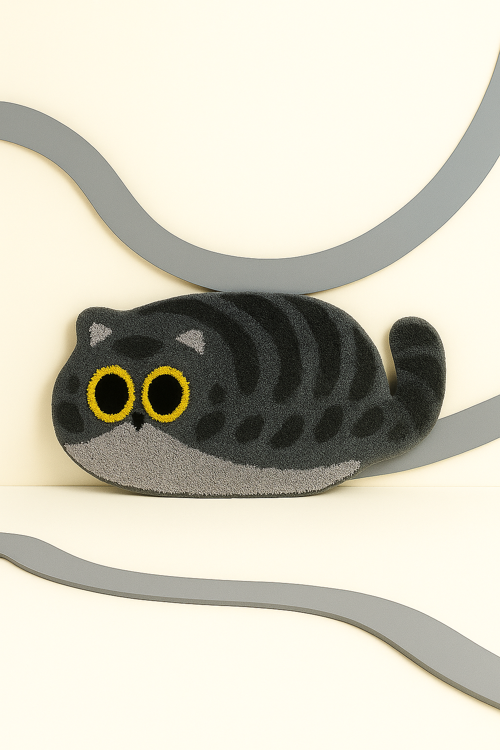 Adorable Gray Cat Rug