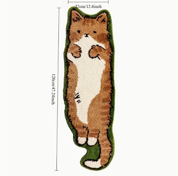 Soft Cartoon Cat Plush Rug