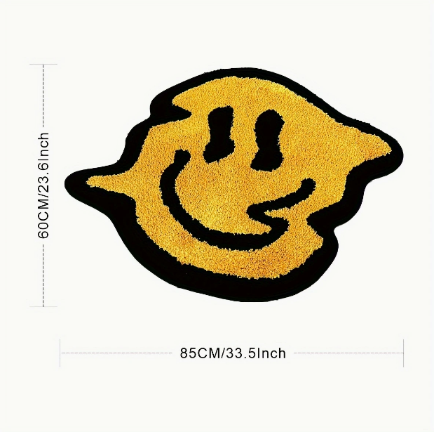 Distorted Smiley Face Rug