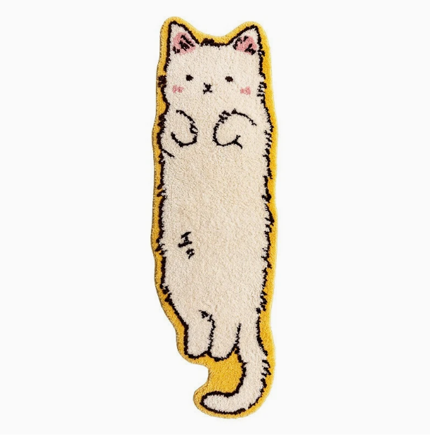 White Cat Rug Alone
